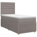 vidaXL Posteľ boxspring s matracom Sivohnedá 80 x 200 cm Látka