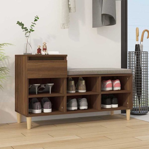 vidaXL Botník hnedý dub 102x36x60 cm spracované drevo