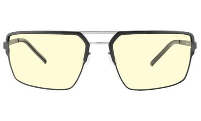 GUNNAR kancelárske/hermé okuliare PINNACLES ONYX-SILVER jantárové sklá BLF 65 GUNNAR focus