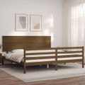 vidaXL Posteľný rám s čelom medovo-hnedý 200x200 cm masívne drevo