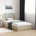 vidaXL Posteľný rám s čelom dub sonoma 90x190 cm kompozitné drevo