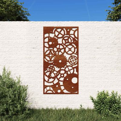 vidaXL Záhradná dekorácia 105x55 cm, cortenová oceľ, ozubené kolesá