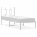 vidaXL Kovový rám postele s čelom biely 80x200 cm