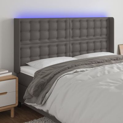VidaXL Čelo postele sivé 183x16x118/128 cm umelá koža
