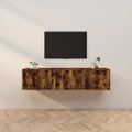 vidaXL Nástenné TV skrinky 3 ks dymový dub 57x34,5x40 cm