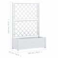 vidaXL Záhradný kvetináč s mriežkou 100x43x142 cm PP biely