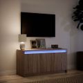 vidaXL TV stolík s LED hnedý dub 100x34x50 cm kompozitné drevo