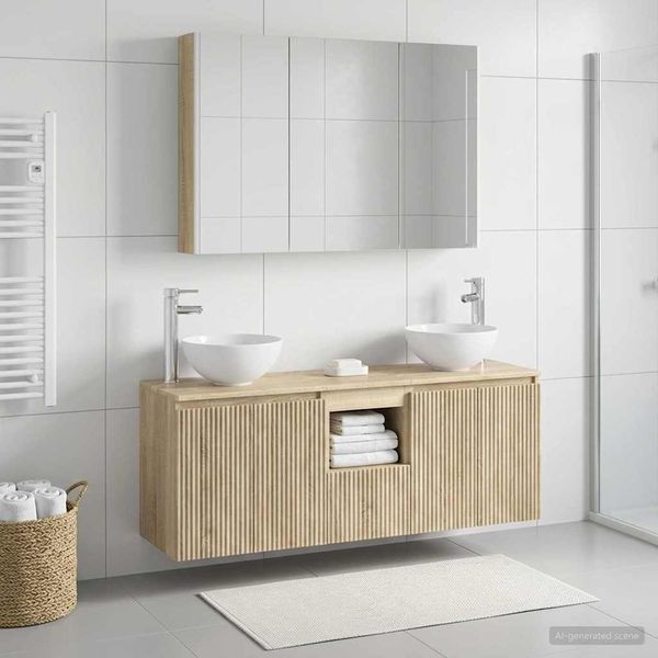 vidaXL Set kabinetov do kúpeľne 4 pcs Dub sonoma 103,5 x 15,5 x 70 cm