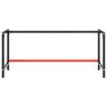 vidaXL Rám pracovného stola matný čierny a matný červený 180x57x79 cm kov