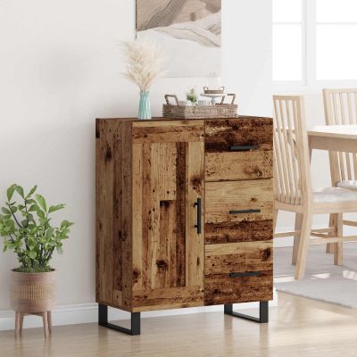 vidaXL Servírovacia skriňa so zásuvkou Staré drevo 69,5 x 34 x 90 cm