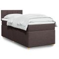 vidaXL Posteľný rám boxsping s matracom hnedý 90x200 cm látka