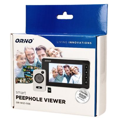 Dverné kukátko ORNO OR-WIZ-1106, digitalné so zvončekom, 4,2" LCD, nahrávanie Dveřní kukátko ORNO OR-WIZ-1106, digitalní se zvonkem, 4,2" LCD, nahrávání