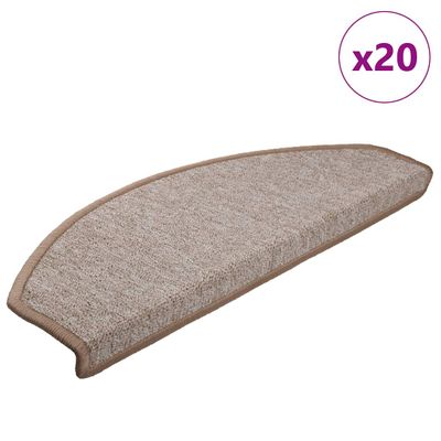 vidaXL Schodové rohože 20 ks 65x24x4 cm svetlohnedé polkruhové veľké