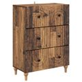 vidaXL Zásuvkový kabinet Staré drevo 66 x 34,5 x 90 cm