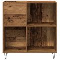 vidaXL Skrinka na gramofónové platne Staré drevo 85 x 38 x 89 cm