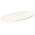 vidaXL Stolová doska, biela 70x35x2,5 cm, borovicový masív, oválna