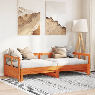 vidaXL Denná posteľ s matracom voskovo hnedá 90x190cm masívna borovica
