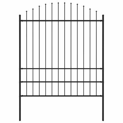 vidaXL Záhradný plot Woerden s vrchnou časťou v tvare oštepu, oceľový 170x200 cm, čierny