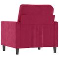 vidaXL Kreslo vínovo-červené 60 cm zamat