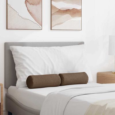 vidaXL Podložkové vankúše 2 pcs Hnedá Ø 15 x 40 cm látka