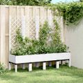 vidaXL Záhradný kvetináč s mriežkou biely 160x40x142 cm PP