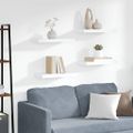 vidaXL Plávajúce nástenné police 4 ks, biele 50x23,5x3,8 cm, MDF