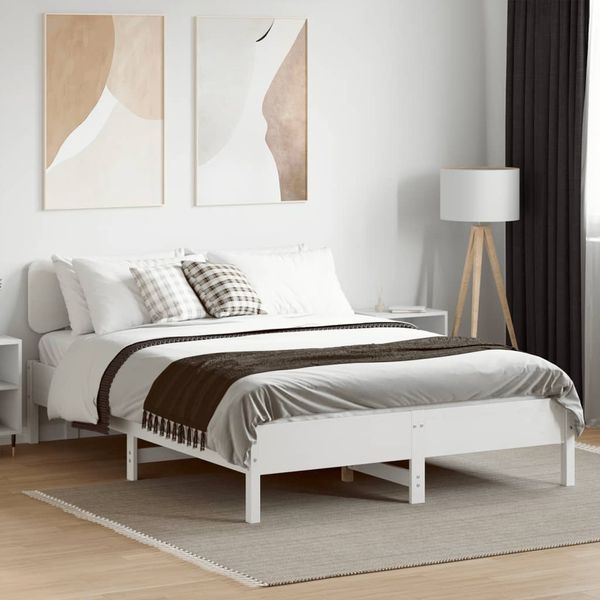 vidaXL Posteľ bez matraca biely 150x200 cm masívna borovica