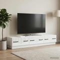 vidaXL TV skrinka Biela 147 x 34,5 x 27 cm Kompozitné drevo