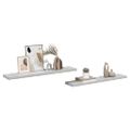 vidaXL Plávajúce nástenné police 2 ks betónovosivé 120x23,5x3,8 cm MDF