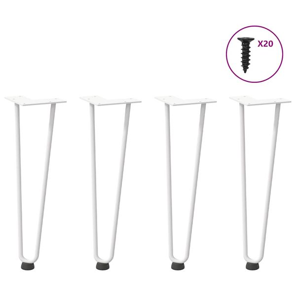 vidaXL Nohy do vlasov pre konferenčný stolík 4 ks, biele 42 cm, masívna oceľ