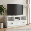 vidaXL TV skrinka Biela 102 x 34,5 x 47 cm Kompozitné drevo