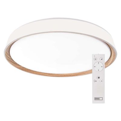 LED nástenné svietidlo ILVI, kruhové, 30 W, stmievateľné so zmenou CCT, biela + drevo