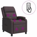 vidaXL Masážne relaxačné kreslo Tmavohnedá Látka