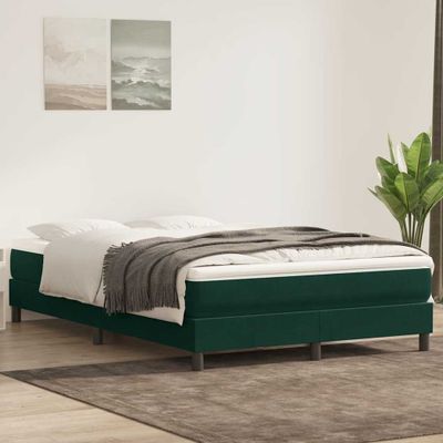 vidaXL Box Spring Posteľ bez matraca Tmavo zelená 140x220 cm Zamat