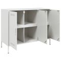 vidaXL Komoda bela 100,5x39x79 cm oceľ