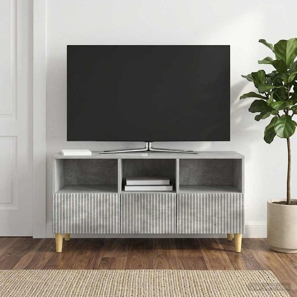 vidaXL TV skrinka Betónovo sivá 102 x 34,5 x 50 cm Kompozitné drevo