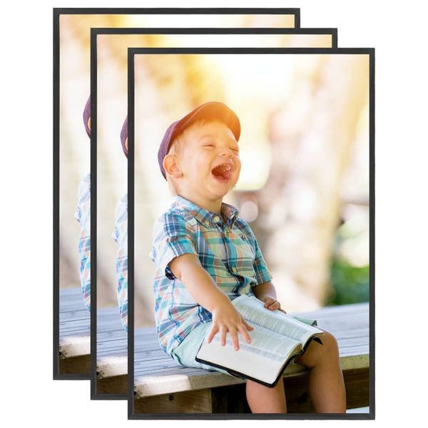 vidaXL Fotorámiky na stenu alebo stôl 3 ks čierne 70x90 cm MDF