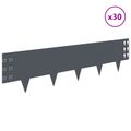 vidaXL Obrubník trávnika 30 ks 100 x 25 cm Oceľ Antracitová