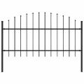 vidaXL Záhradný plot Woerden s vrchnou časťou v tvare oštepu, oceľový 170x125 cm, čierny