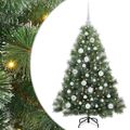 vidaXL Umelý vianočný stromček s 150 LED-i Zelená 120 cm PE a PVC
