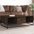 vidaXL Konferenčný stolík hnedý dub 100x57x35 cm kompozit. drevo a kov