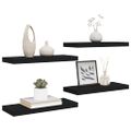vidaXL Plávajúce nástenné police 4 ks, čierne 60x23,5x3,8 cm, MDF