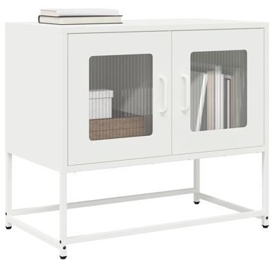 TV skrinka vidaXL Biela 68x39x60,5 cm Oceľ valcovaná za studena