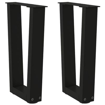 vidaXL Nohy konferenčného stolíka v tvare V, 2 ks, čierne, 28 x (42-43,3) cm, oceľové