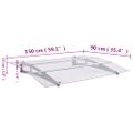 vidaXL Vchodová strieška strieborná a priehľadná 150x90 cm PET