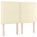 vidaXL Boxspring posteľ s matracom a LED krémová 140x190 cm umelá koža