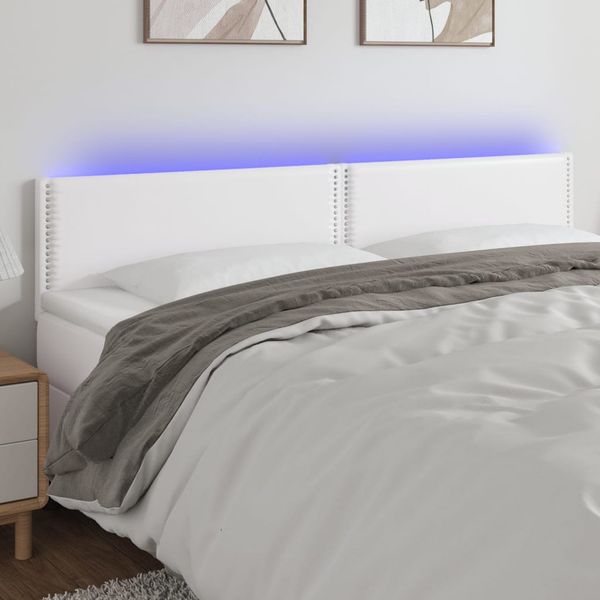 VidaXL Čelo postele biele 200x5x78/88 cm umelá koža