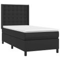 vidaXL Boxspring posteľ s matracom a LED čierna 80x200 cm umelá koža