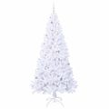 vidaXL Umelý vianočný stromček s 300 LED-i Biela 240 cm PVC a oceľ
