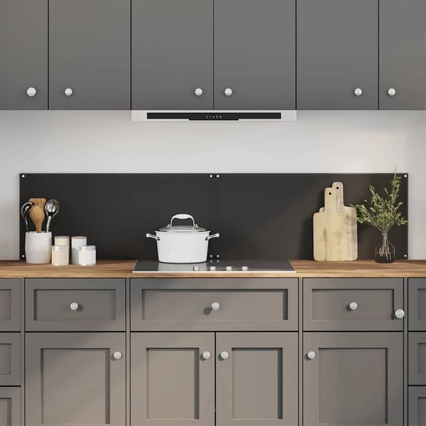 vidaXL Kuchynský obklad 2 pcs Čierna 90 x 40 cm tvrdené sklo